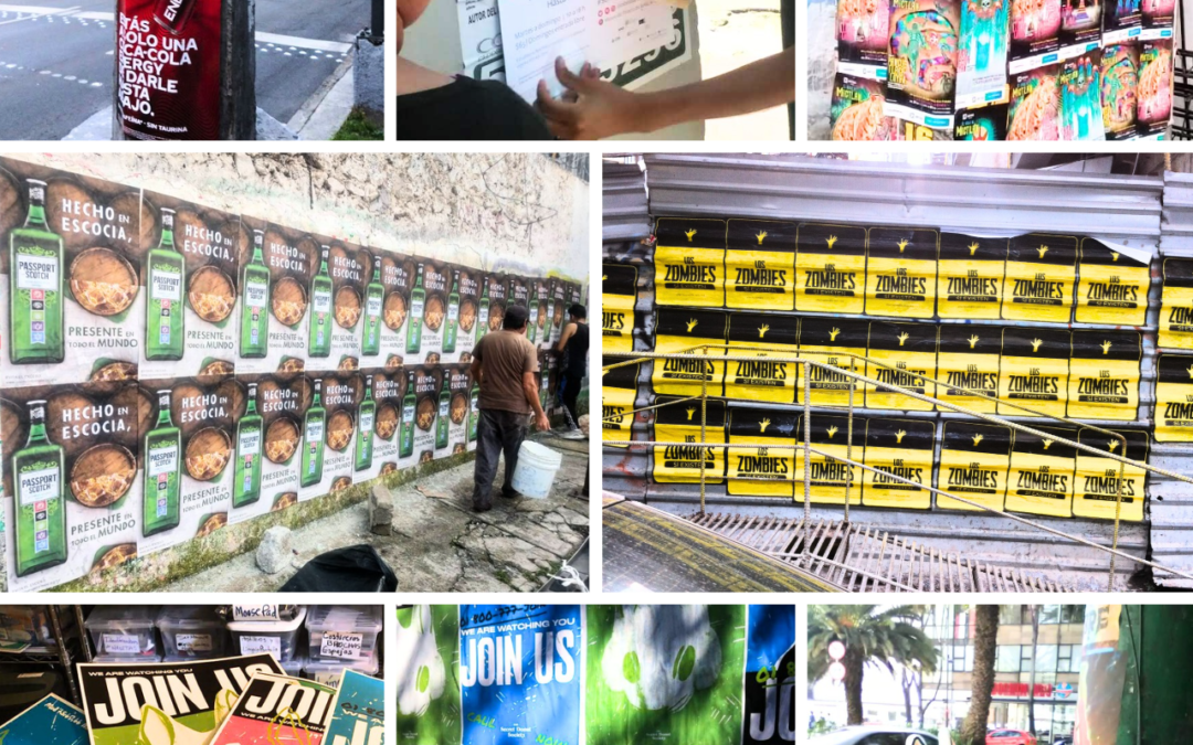 Guerrilla Publicitaria con cartelería urbana en México